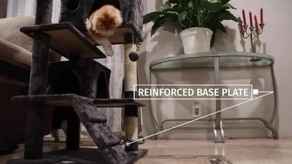 55-Inch Multi-Level Cat Tree Tower Activity Center with Condo - Available in 6 Colors