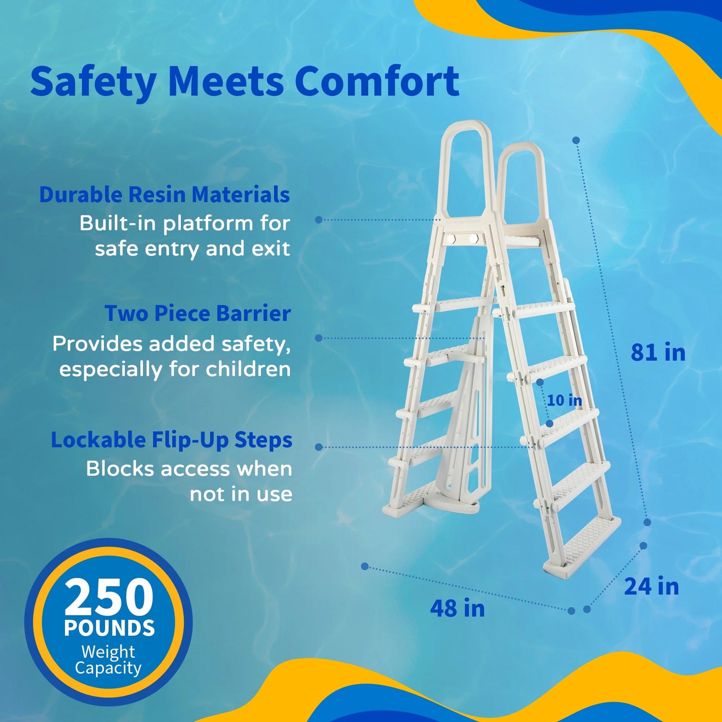 Riviera 27-Foot Round Metal Wall Swimming Pool Package with 54-Inch Depth and 8-Inch Top Rail