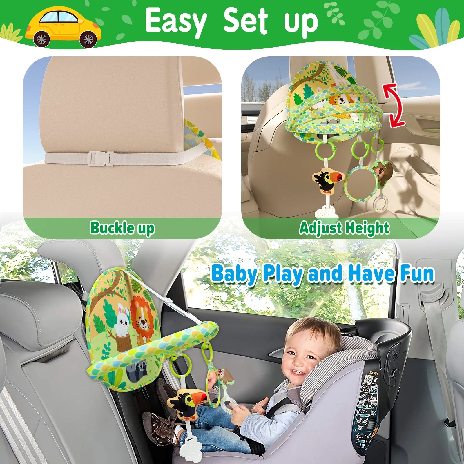 Dual-Sided Activity Toy for Rear-Facing Infant Car Seats - Ideal Entertainment for Newborns and Infants Aged 0-12 Months