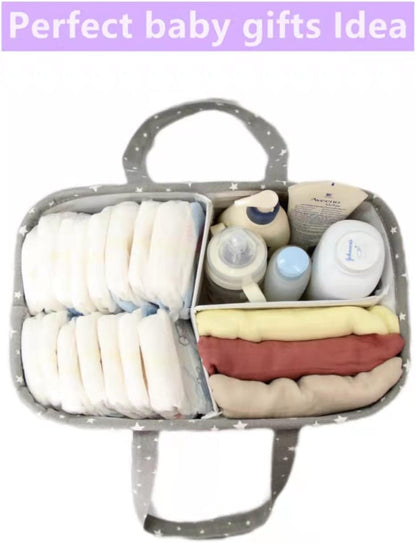 Baby Diaper Caddy Organizer - Portable Large Nursery Storage Basket for Newborn Essentials, Ideal for Changing Tables or Cars, Perfect Baby Shower Gift