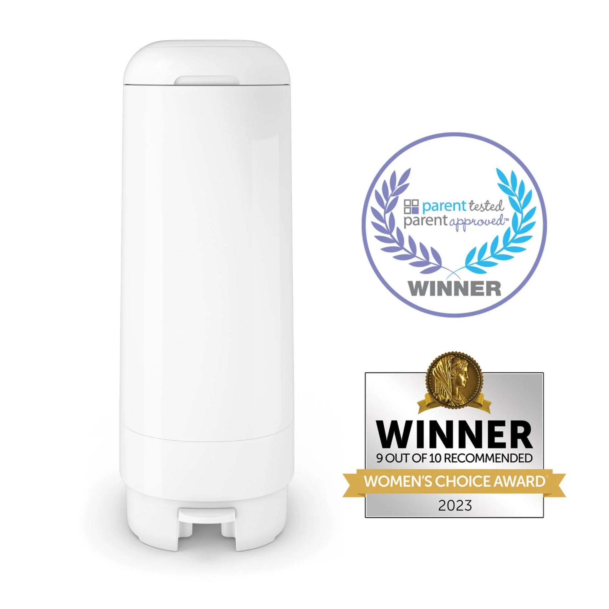 Premium White Gift Set: Includes 1 Diaper Pail and 48 Convenient Refill Bags