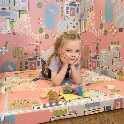 Children's Play Couch and Doll House Set for Toddlers and Young Siblings