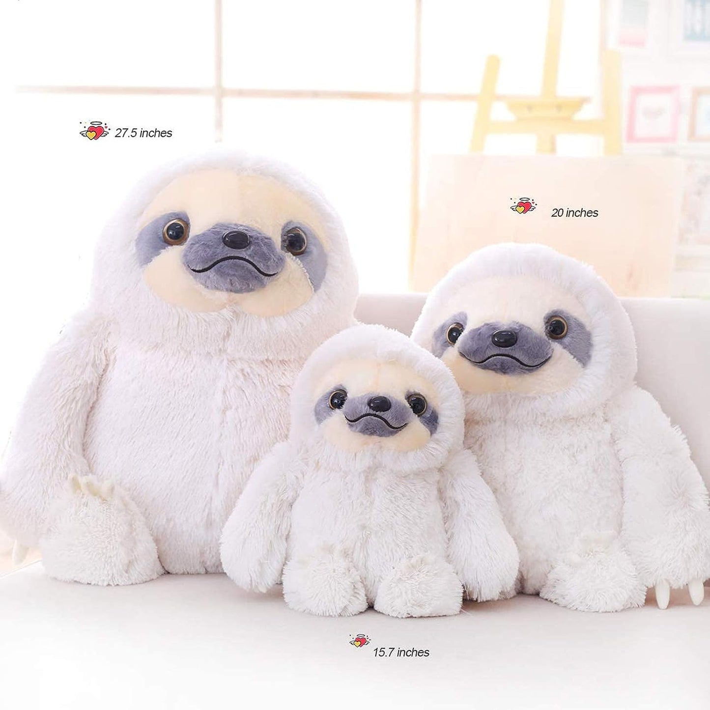 Ivory 15.7-Inch Plush Sloth Stuffed Animal - Ideal Birthday Gift for Children