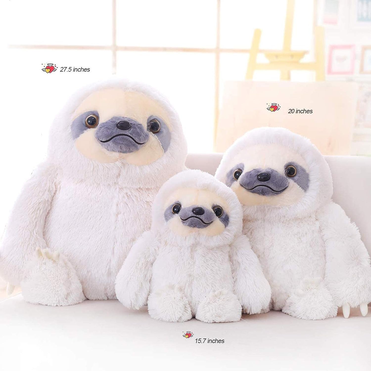 Ivory 15.7-Inch Plush Sloth Stuffed Animal - Ideal Birthday Gift for Children