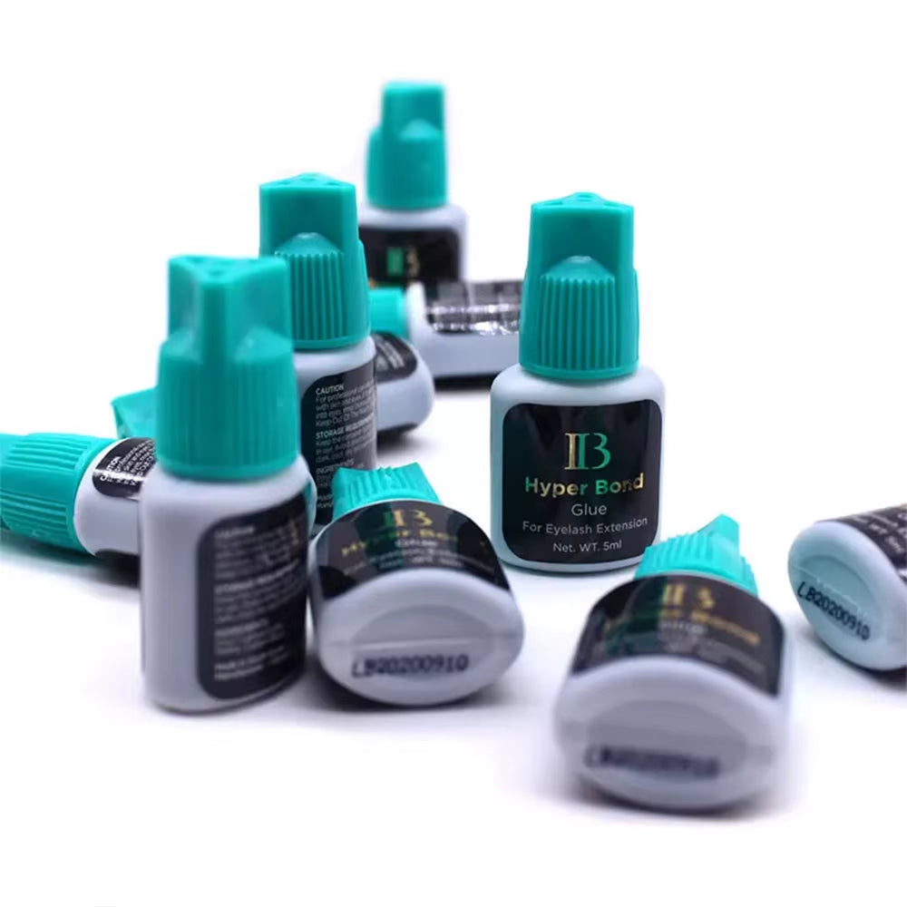 5/10 Bottles IB Hyper Bond Glue for Eyelash Extensions Korea 0.5S Fast Drying Ibeauty Cyan Cap False Lash Adhesive Makeup Tools