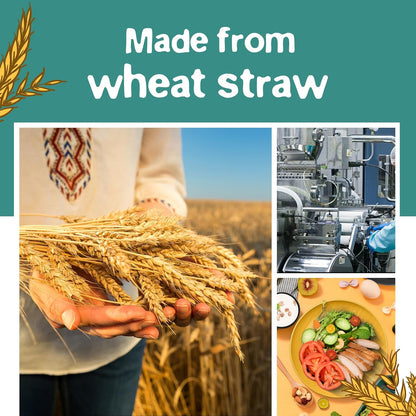 88-Piece Durable Wheat Straw Dinnerware Set for 8 with Multicolor Fall Design, Includes Plates, Bowls, Cups, and Flatware, Dishwasher Safe, Perfect for RV Use