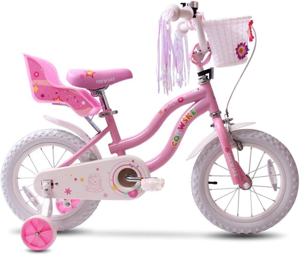 Children's Bicycle with Steel Frame in Little Princess Style - Available in 12, 14, 16, 18, and 20 Inches with Training Wheels