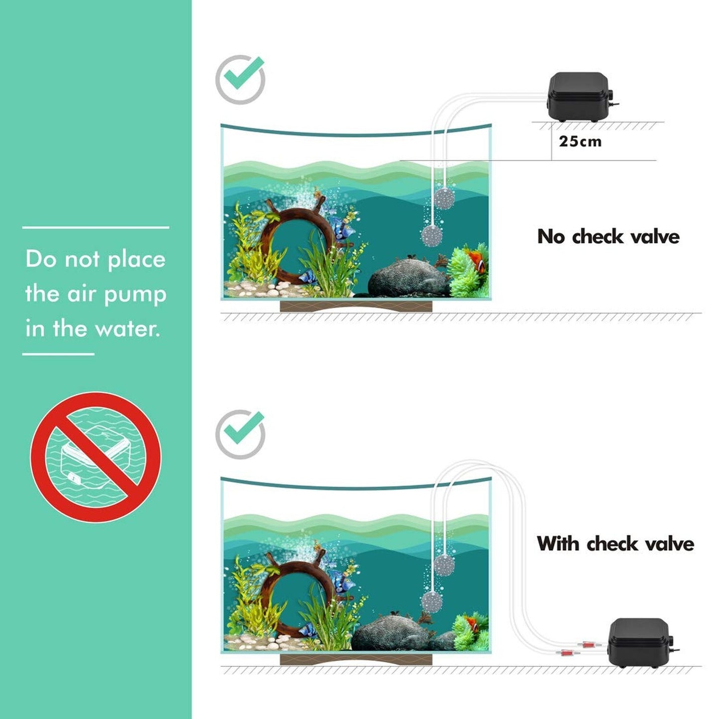 Hygger Quietest Aquarium Air Pump, Adjustable Oxygen Pump 2 Air Outlets Ultra...