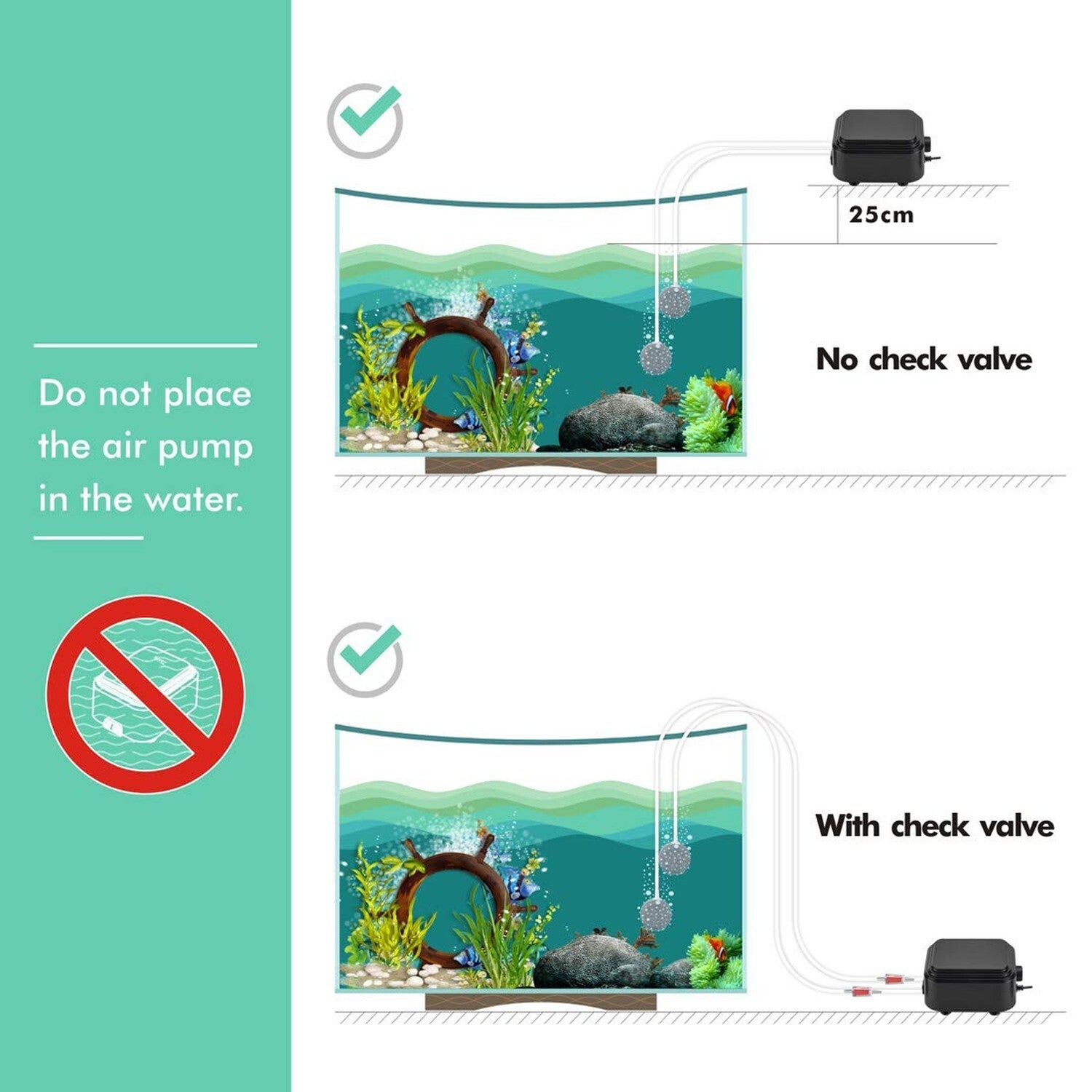 Hygger Quietest Aquarium Air Pump, Adjustable Oxygen Pump 2 Air Outlets Ultra...