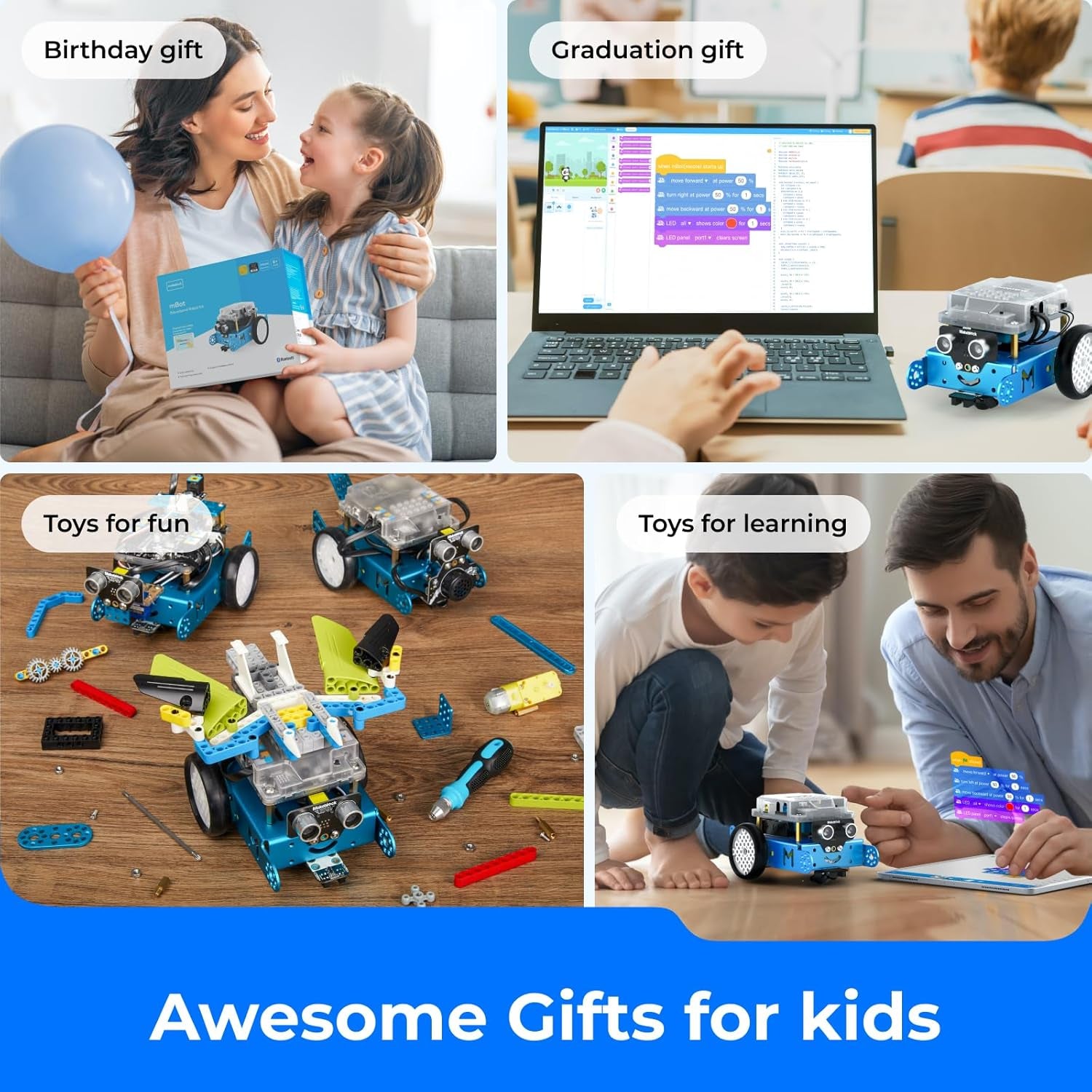 Mbot Robotics Kit for Children Ages 8-12: Learn Coding with Scratch and Arduino - STEM Educational Science Kit for Boys and Girls