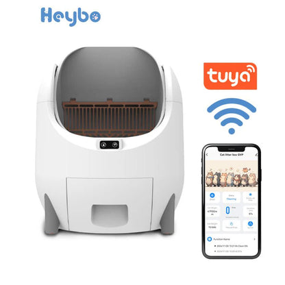HEYBO Smart Automatic Cat Litter Box - App-Controlled with Large Capacity