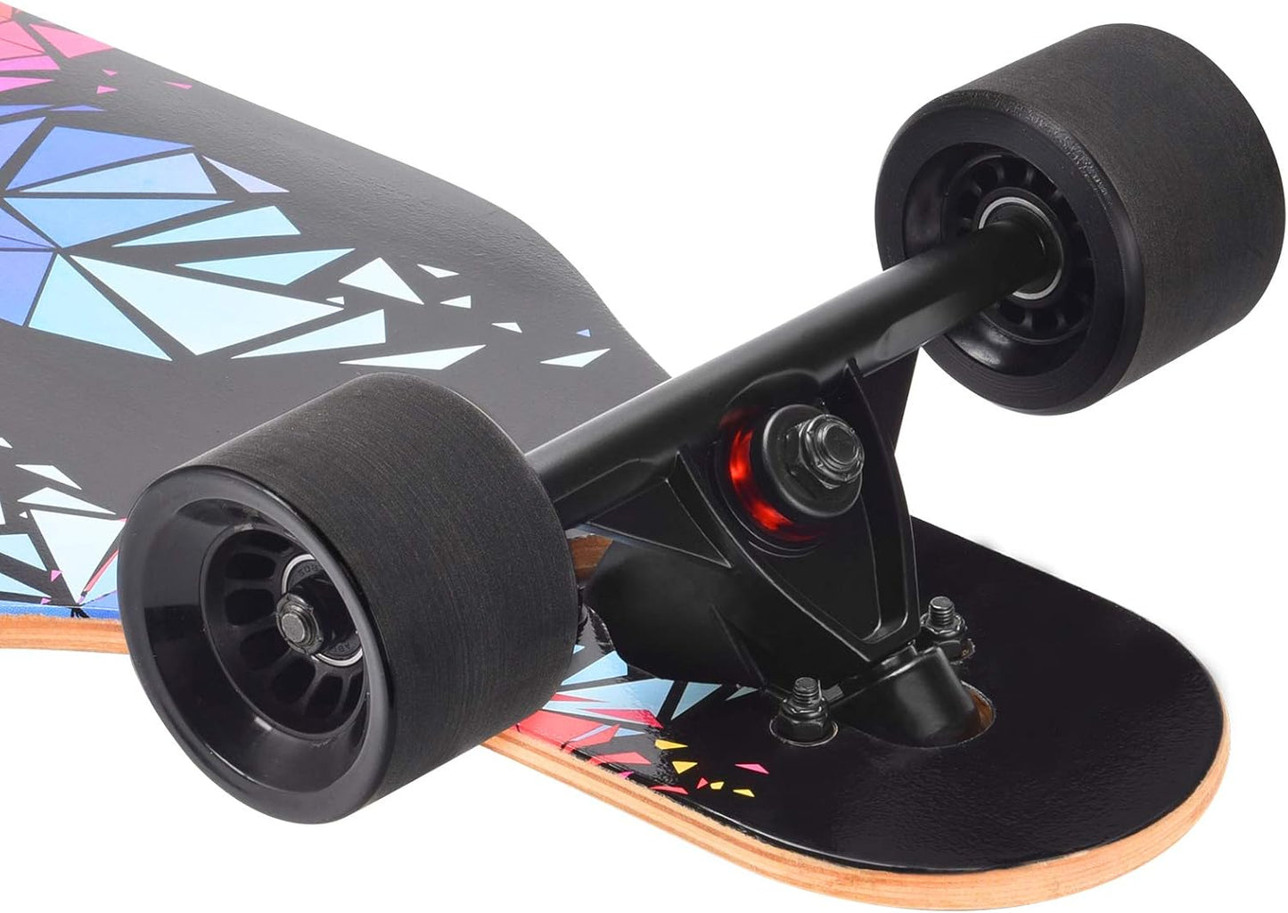 41-Inch Complete Longboard Skateboard - 8-Ply Natural Maple Cruiser for Cruising, Carving, Freestyle, and Downhill Riding with T-Tool