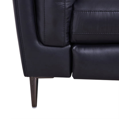 Primrose Navy Top Grain Leather Power Recliner Sofa