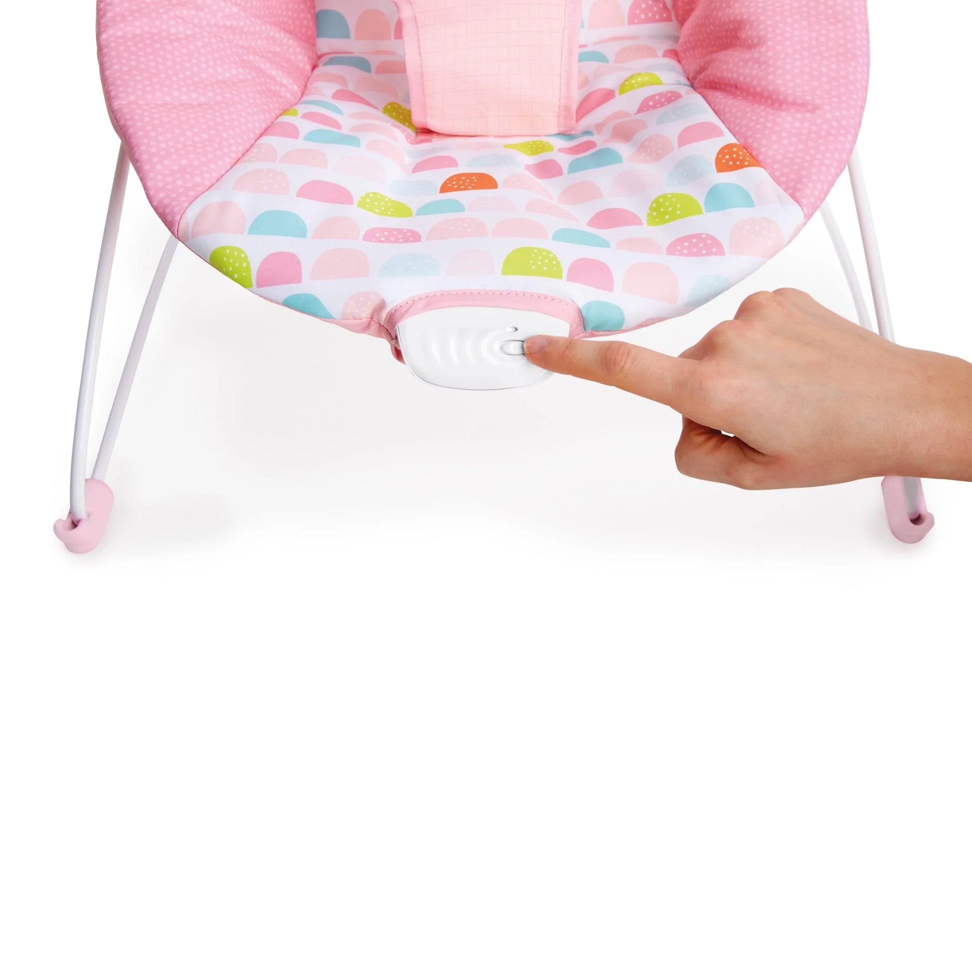 Infant Vibrating Bouncer Featuring Fantasy Unicorn Design and Toy Accessories