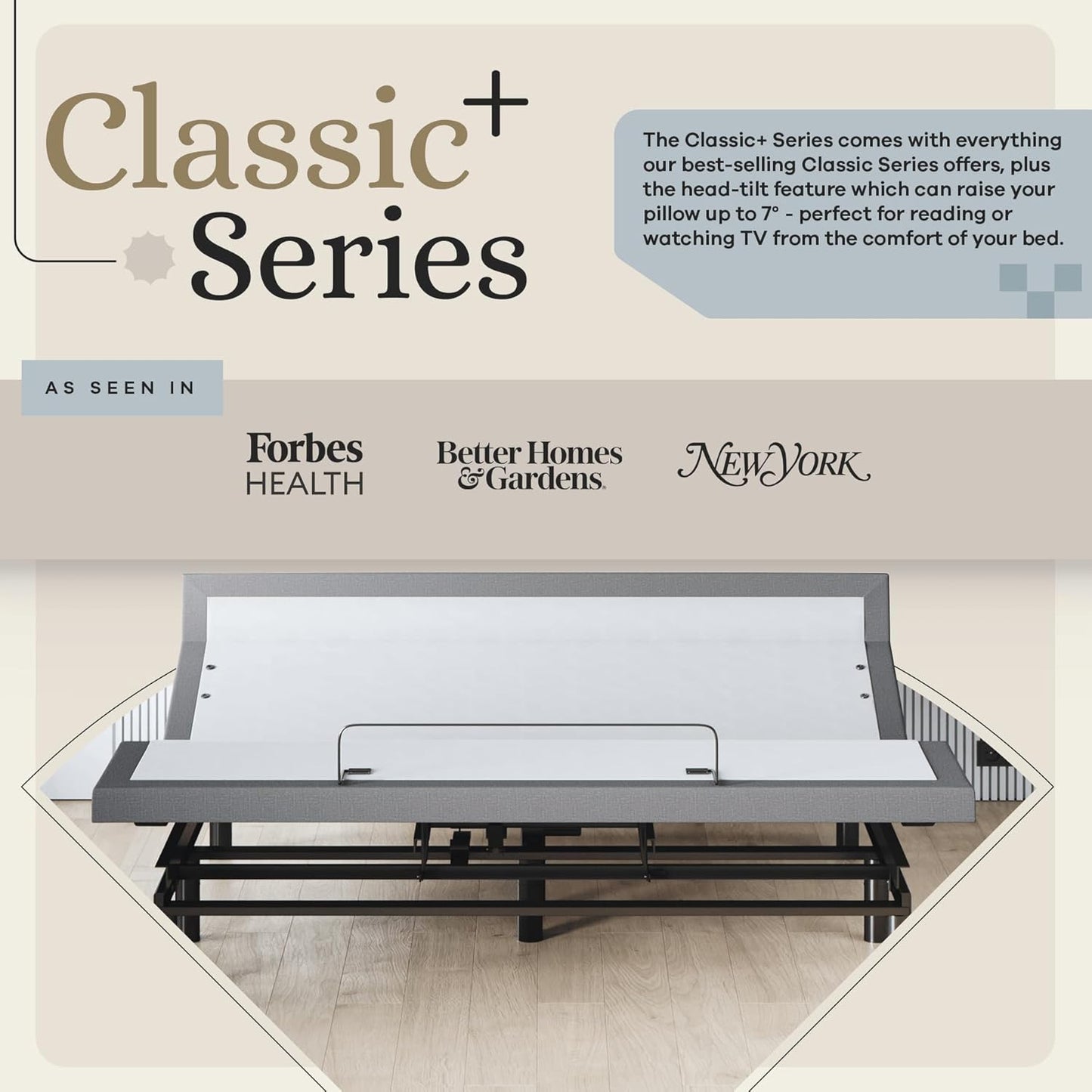 Harmony Adjustable Bed Base, Head and Foot Lift, Massage, Under-Bed Lights, USB, Memory, Zero Gravity Smart Frame - King