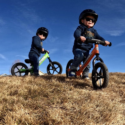 12-Inch Balance Bicycle for Children Ages 1 to 4 - Features Safety Pad, Padded Seat, Mini Grips, and Flat-Free Tires - Easy Tool-Free Assembly and Adjustments
