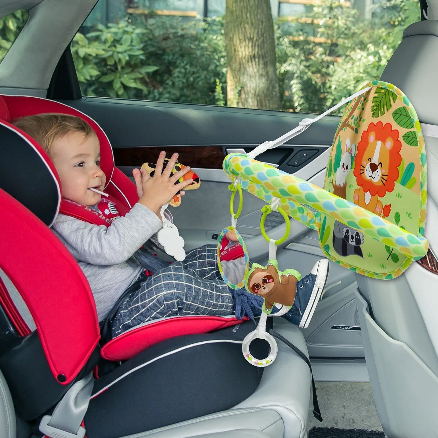 Dual-Sided Activity Toy for Rear-Facing Infant Car Seats - Ideal Entertainment for Newborns and Infants Aged 0-12 Months
