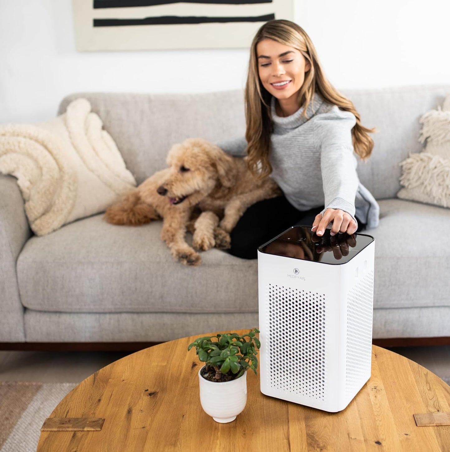 Medify MA-25 Air Purifier Featuring True HEPA H13 Filter | 825 Sq Ft Coverage in 1 Hour for Allergens, Smoke, Wildfires, Odors, Pollen, and Pet Dander | 99.9% Efficient Particle Removal Down to 0.1 Microns | White, Single Unit