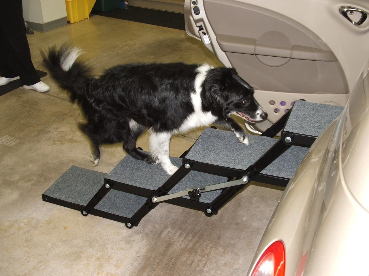 Ultra Light 14.5" Platform, 5-Step, Made in USA. Folding Pet Stairs Can Add or Remove Platforms.Safely Carries 250 Pound Pets. Compact, Carpeted USA Materials