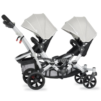 Track Tandem Stroller - Face-to-Face Design in Light Grey