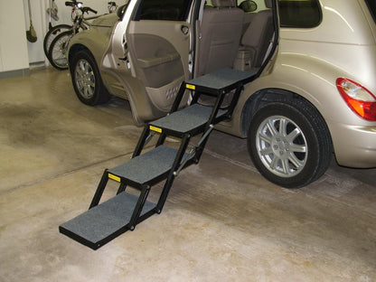 Ultra Light 14.5" Platform, 5-Step, Made in USA. Folding Pet Stairs Can Add or Remove Platforms.Safely Carries 250 Pound Pets. Compact, Carpeted USA Materials