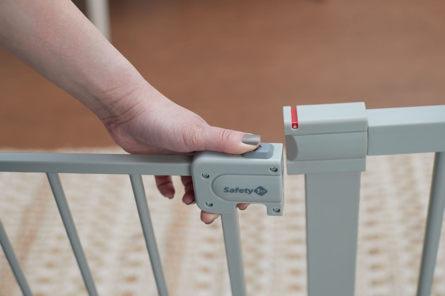 Pressure-Mounted Baby Gates for Doorways, Securetech® No-Drill Design with Integrated Door, Adjustable Width 29-38 Inches