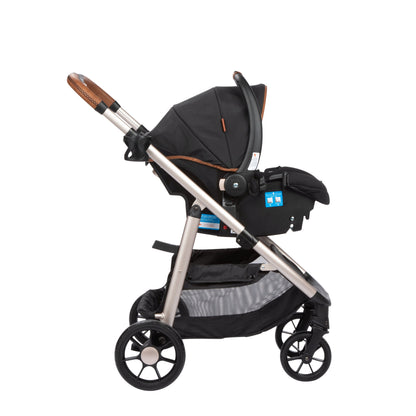 6-in-1 Modular Travel System for Infants and Toddlers in Black and Gold, Unisex Design