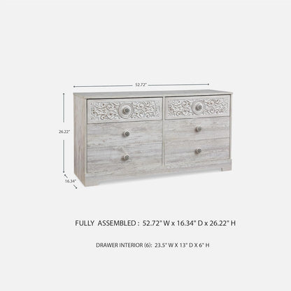 Paxberry Bohemian Dresser in Whitewash Finish