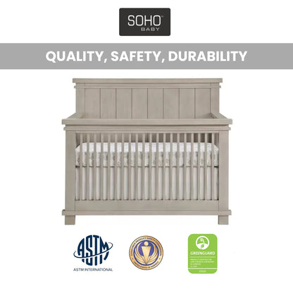 Hampton Greenguard Gold Certified 4-in-1 Convertible Crib with Stone Wash Finish