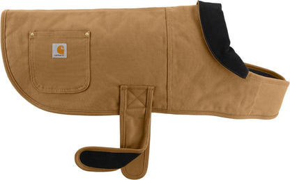 Firm Duck Insulated Dog Chore Coat, Durable Weather Resistant Coat for Cold and Windy Conditions, Contains PFAS ( Brown), Large