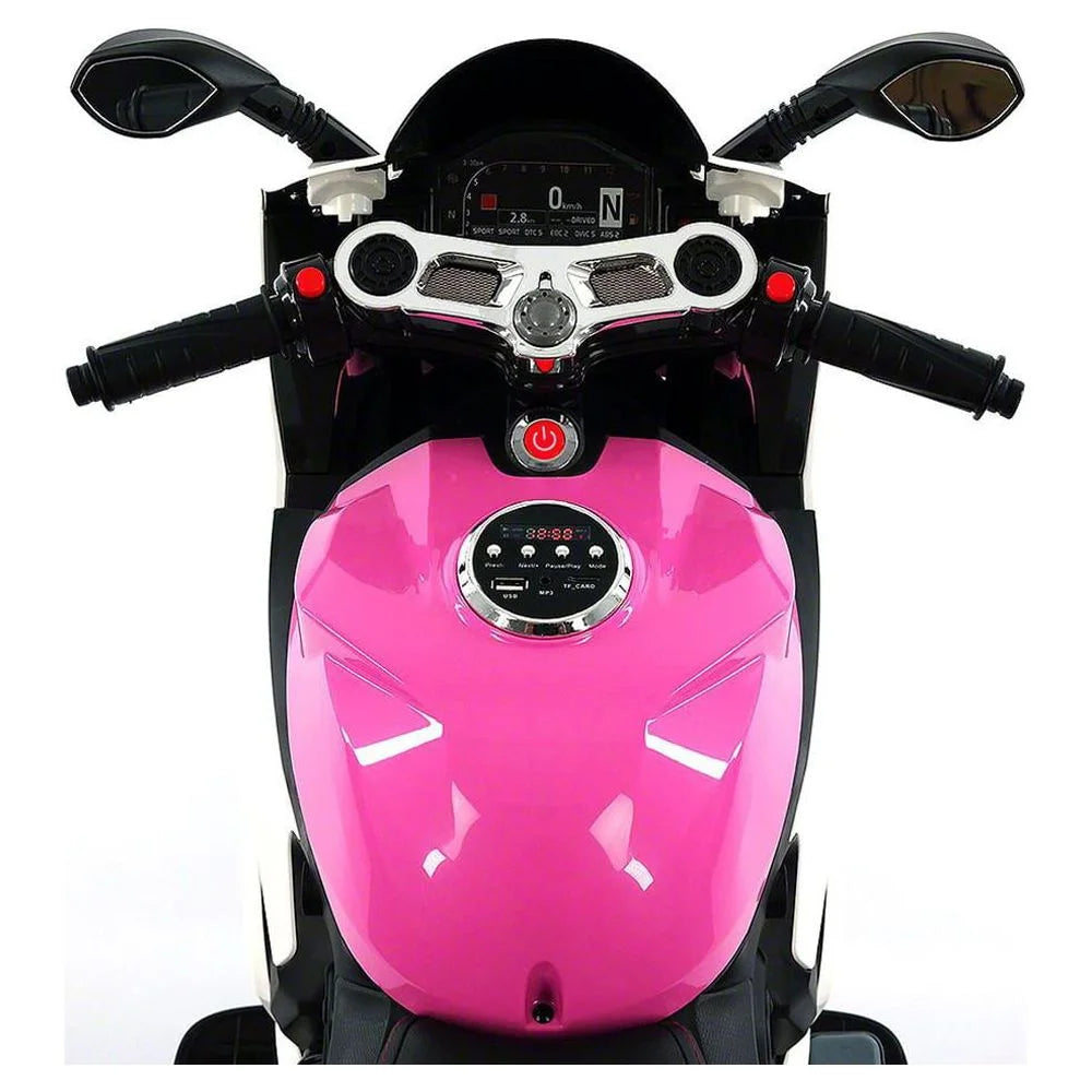 2023 Ducati Style Ride on Toy Motorcycle Car for Kids 12V Battery Powered Pink