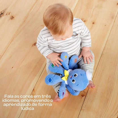 Octoplush Musical Huggable Plush Toy - Color Learning in Three Languages, Blue, 11 inches, Suitable for Ages 3 Months and Up