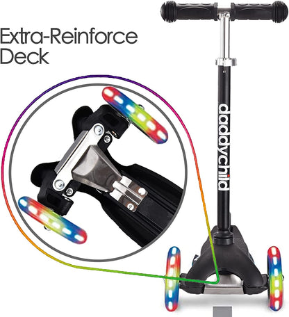 3-Wheel Kick Scooter for Children Aged 3-6, Featuring Light-Up Wheels for Boys and Girls