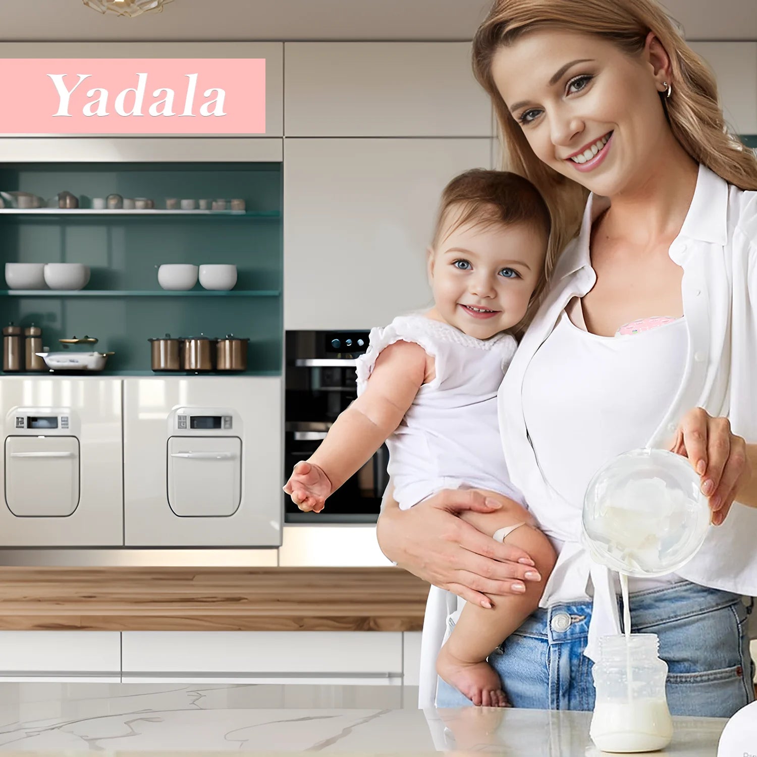 Portable Electric Breast Pump - Hands-Free with 4 Modes and 12 Adjustable Levels, Dual Set in Pink