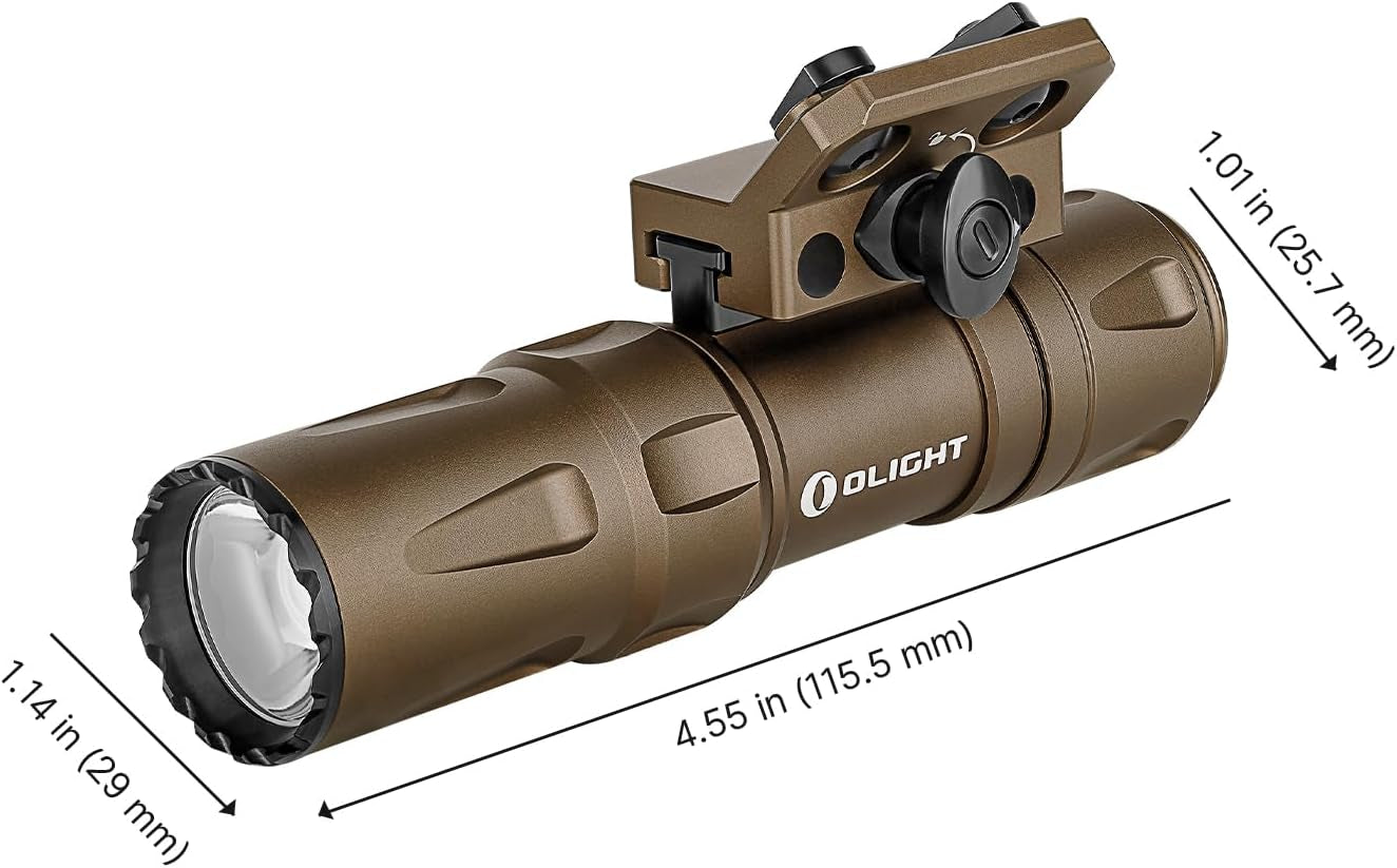 Odin Mini 1250 Lumens Ultra-Compact Rechargeable Mlok-Mount Weapon Light with Removable Slide Rail Mount and Remote Switch, 240 Meters Beam Distance, Mlok Included