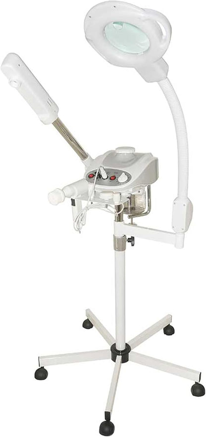 - 3-In-1 Ozone Facial Steamer, Facial Steamer for Esthetician with 5X Diopter Magnifying Lamp, 5-Piece Brush Set, Silent Timer & Aromatherapy, Facial Steamer Professional