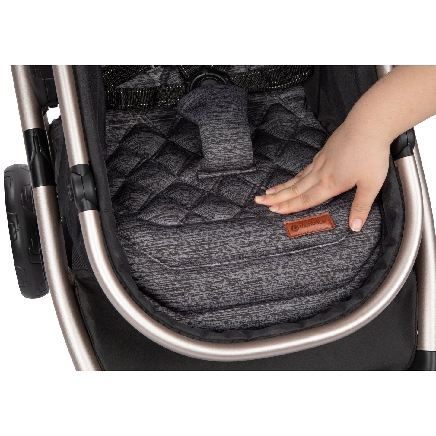 6-in-1 Modular Travel System for Infants and Toddlers in Black and Gold, Unisex Design