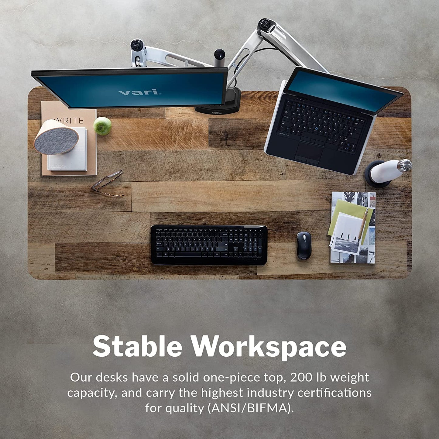 Electric Height Adjustable Standing Desk - Dual Motor with Memory Presets, Stable T-Style Legs - Ideal for Gaming or Home Office Workstation - 60” x 30”, Reclaimed Wood Finish
