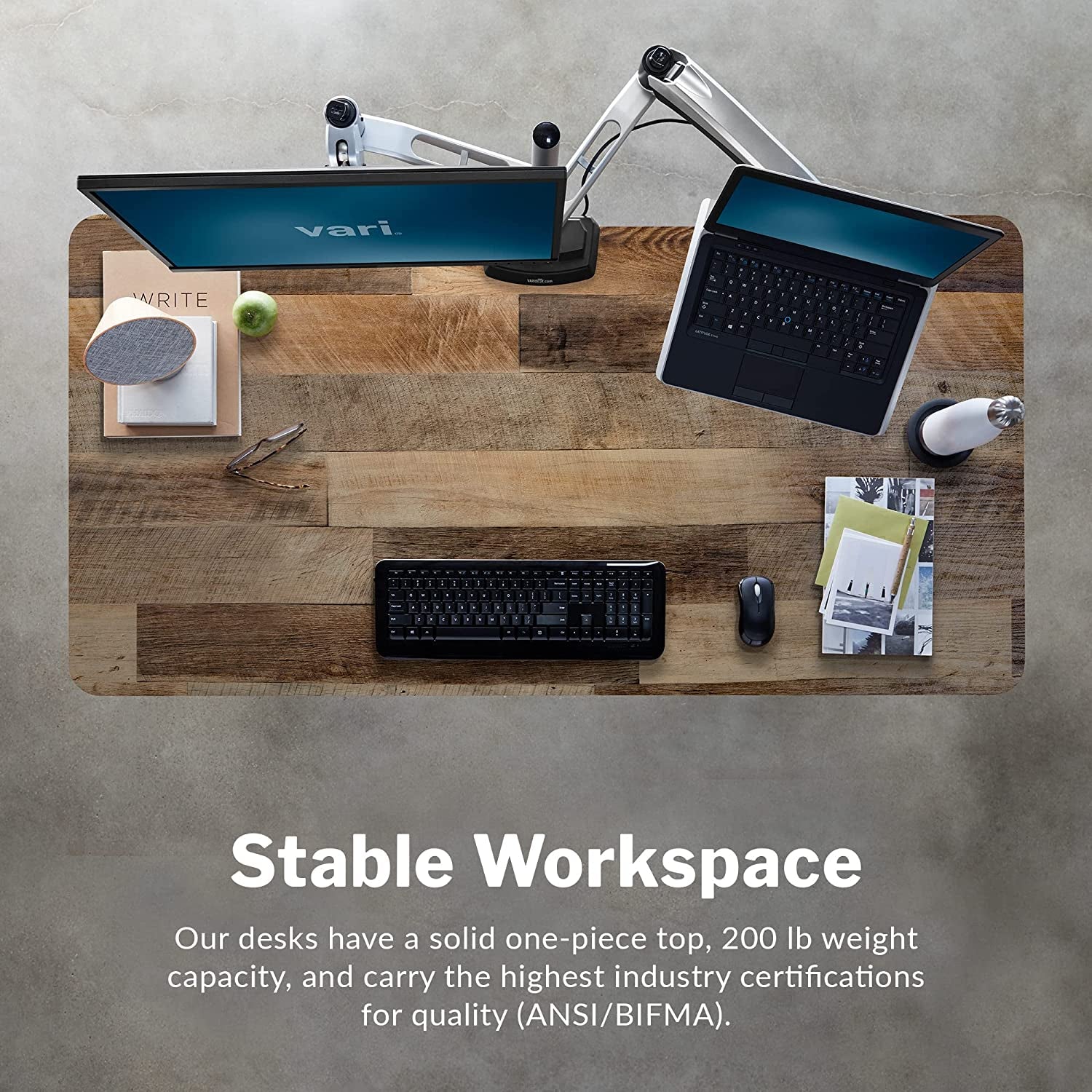 Electric Height Adjustable Standing Desk - Dual Motor with Memory Presets, Stable T-Style Legs - Ideal for Gaming or Home Office Workstation - 60” x 30”, Reclaimed Wood Finish