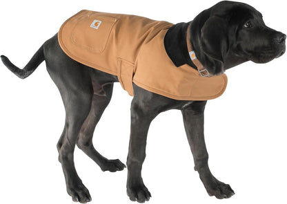 Firm Duck Insulated Dog Chore Coat, Durable Weather Resistant Coat for Cold and Windy Conditions, Contains PFAS ( Brown), Large