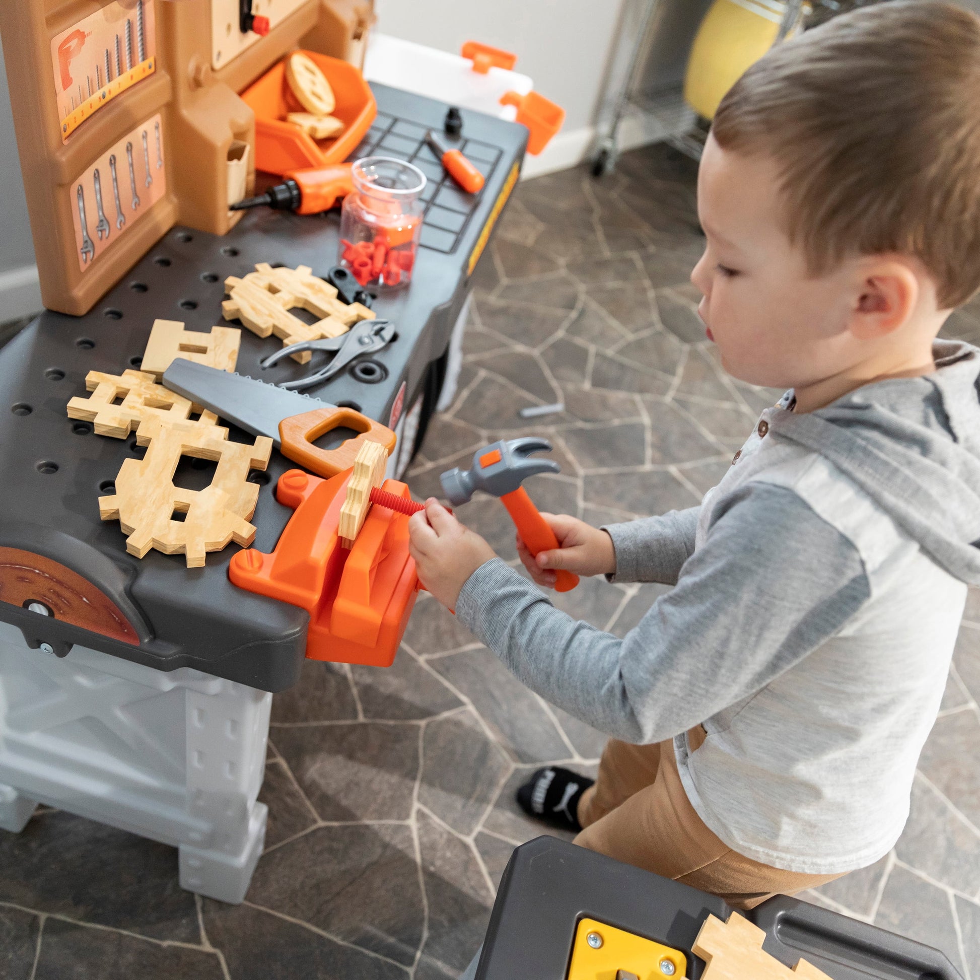 Toddler Workshop Utility Bench with 76-Piece Tool Set