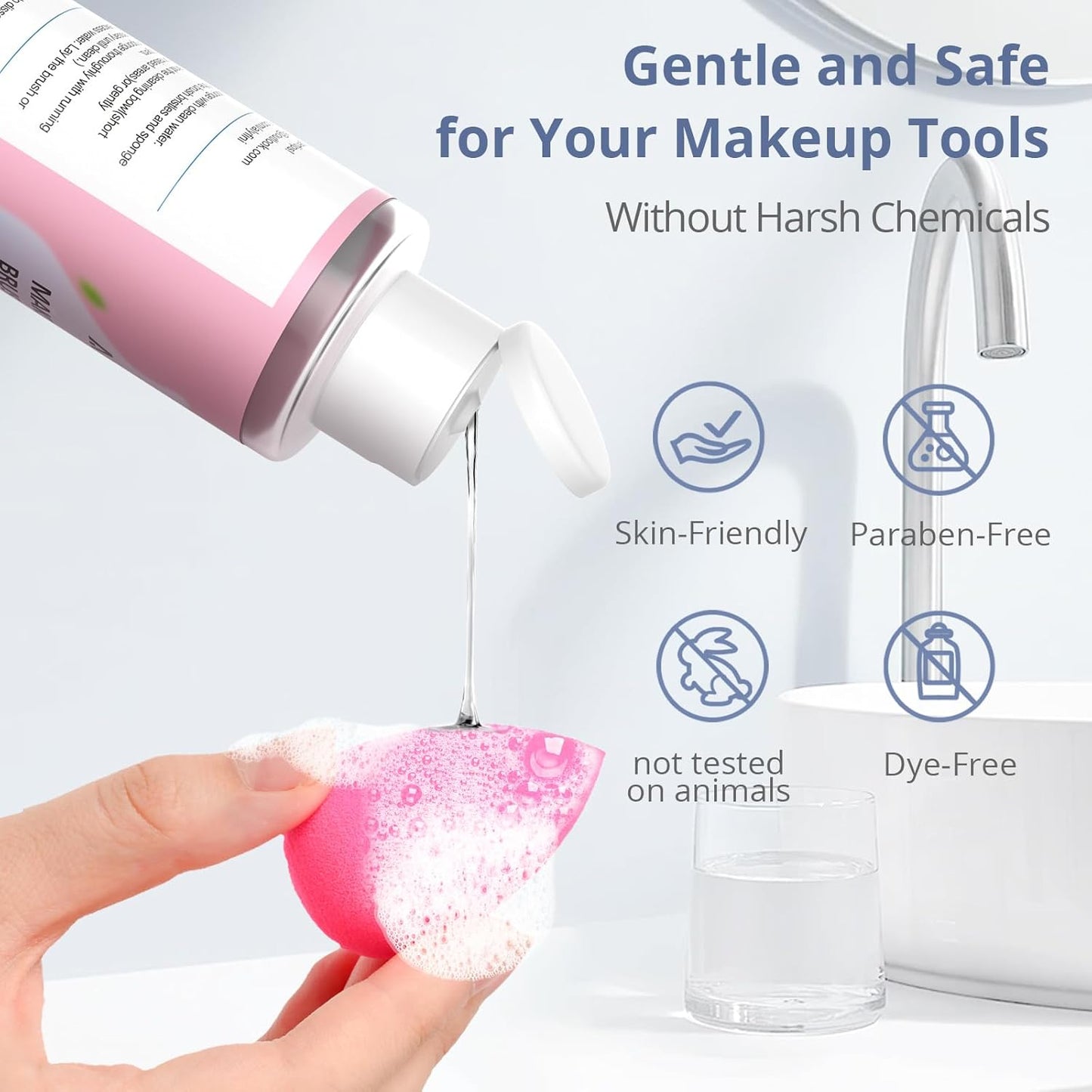 Makeup Cleaning Tool Kit - Electric Makeup Brush Cleaner Machine and Makeup Brush Sponge Cleaner Solution Concentrate, Foldable Silicone Bowl