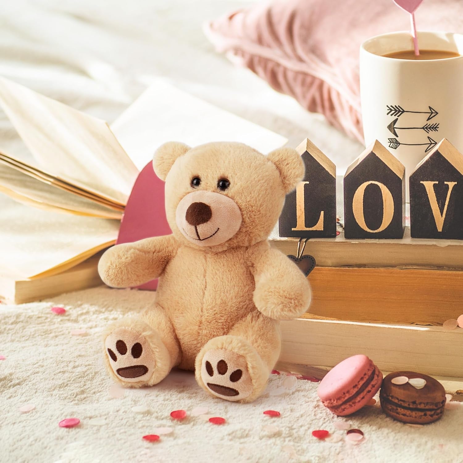 10-Inch Brown Teddy Bear Plush Toy - Soft Stuffed Animal Gift for Babies, Toddlers, and Special Occasions such as Baby Showers and Easter Decorations