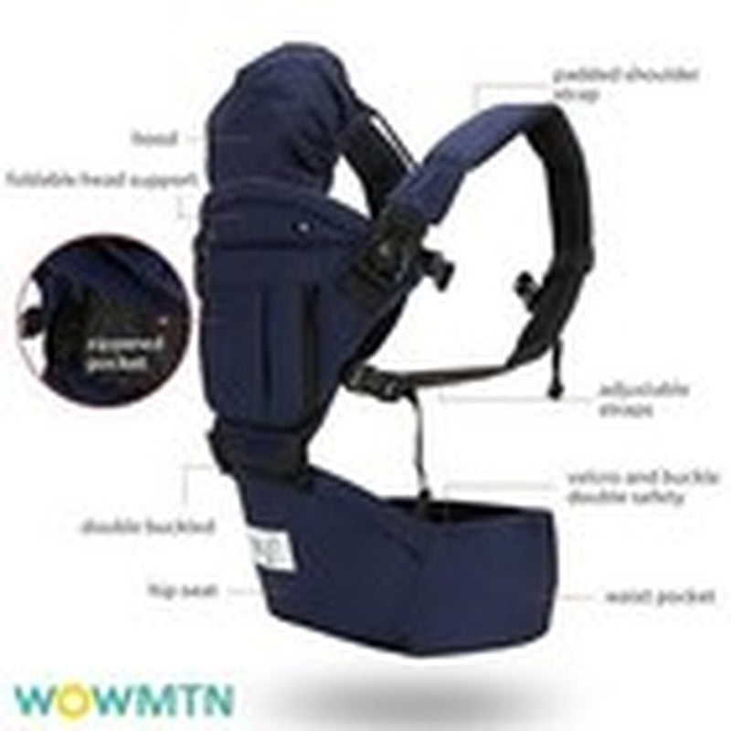 Ergonomic Multi-Functional Baby Carrier with Hip Seat for All-Season Use