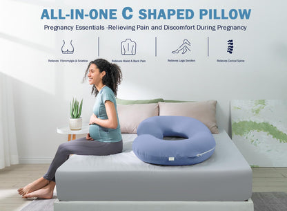 Cooling Maternity Pillow for Expecting Mothers - Blue