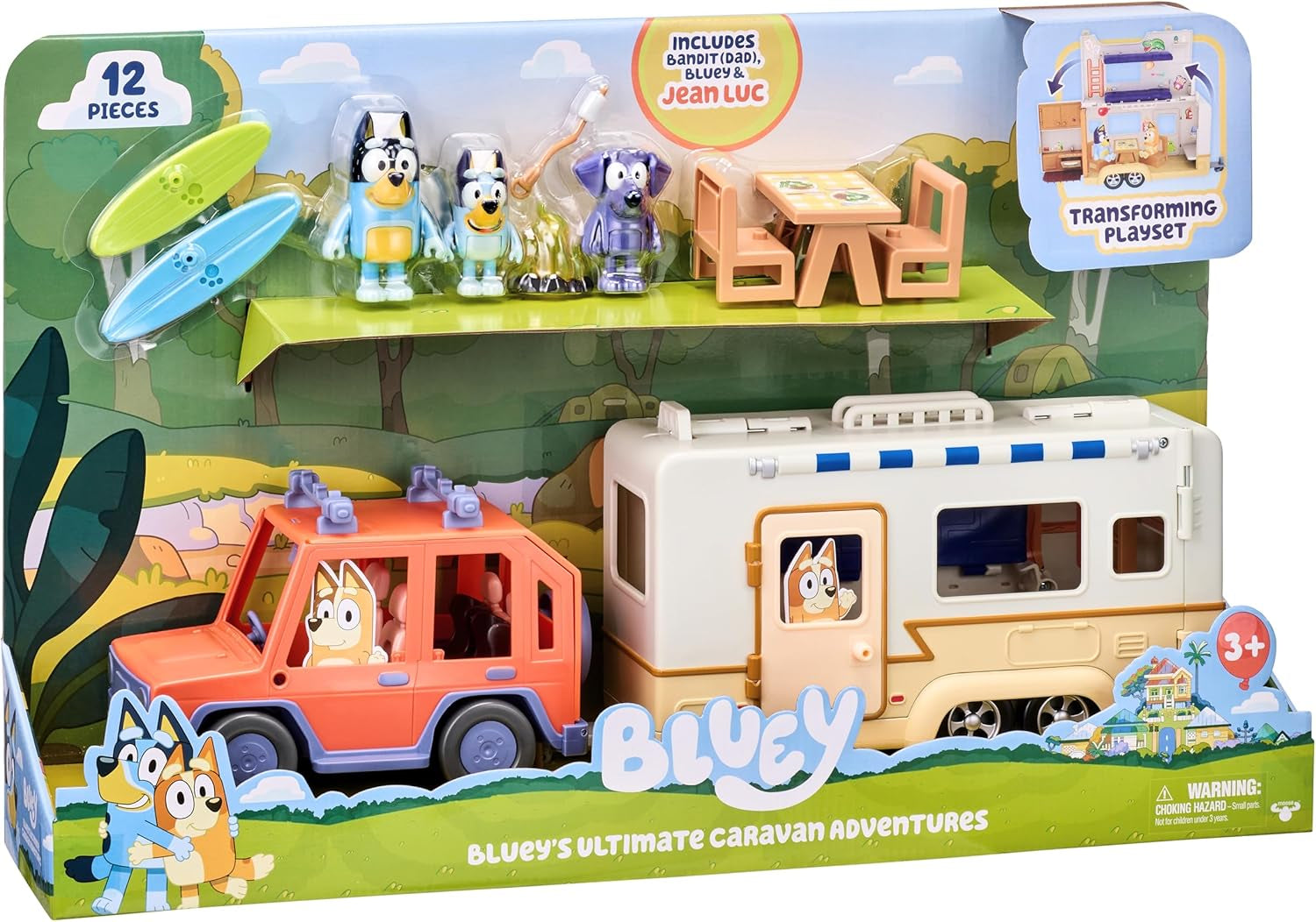 Ultimate Caravan Adventures Playset with Three 2.5-3" Figures, 4WD Family Vehicle, and Surfboards - Multicolor (13096)