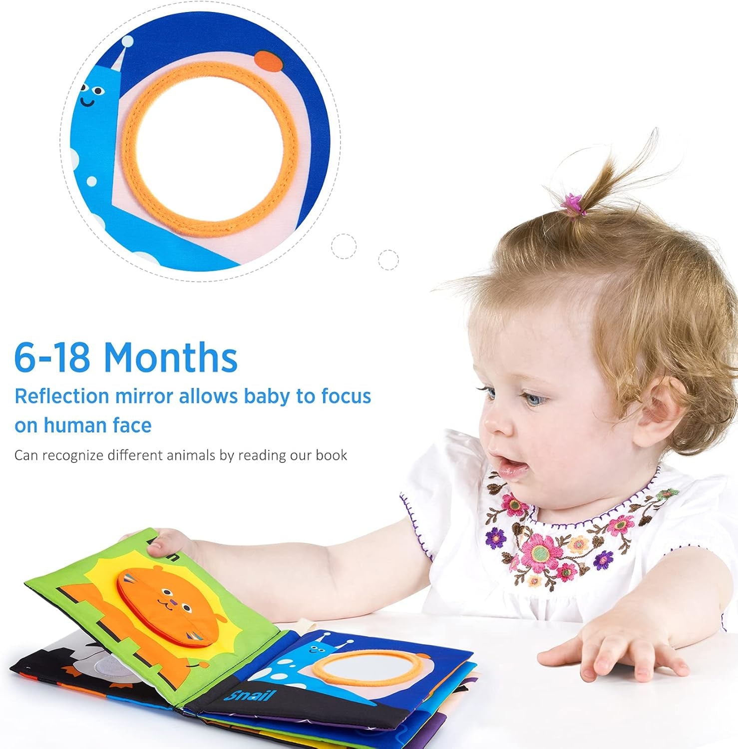 High Contrast Black & White Touch & Feel Crinkle Cloth Books for Infants and Toddlers - Early Educational Stimulation Toys for Boys and Girls, Featuring Animal Themes