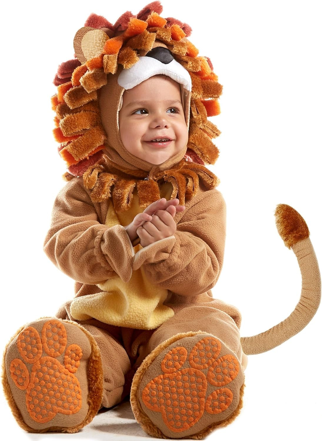 Toddler Lion Costume with Toy Zebra for Halloween Dress-Up Party