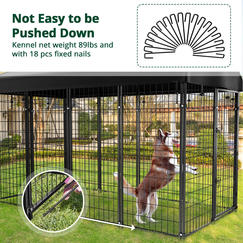 Pawgiant Oversized Large Dog Kennel Outdoor Anti-Uv Dog Playpen House Fence Pet Crate US