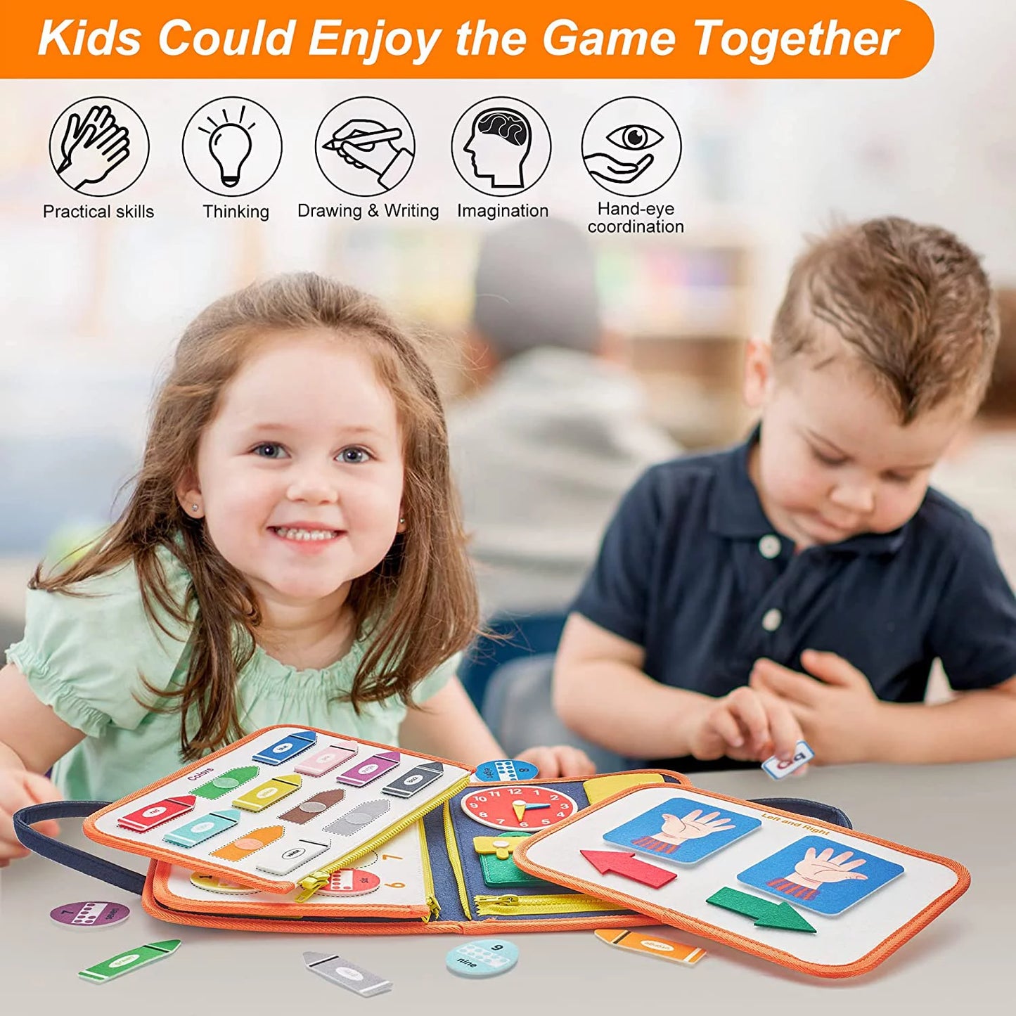 Montessori-Inspired Educational Busy Board for Toddlers Aged 2-4, Ideal for Preschool Learning for Both Boys and Girls
